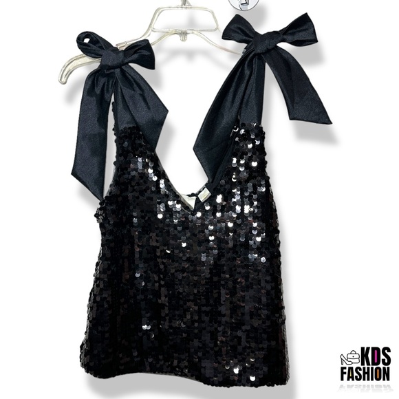Anthropologie Maeve Sequin Bow Shoulder Tank XS NEW - Picture 4 of 10